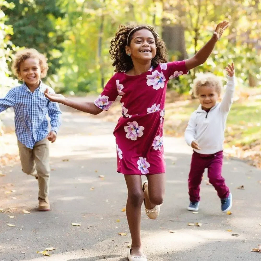 Old Navy Girls Burgundy Flower Dress XS (5T)